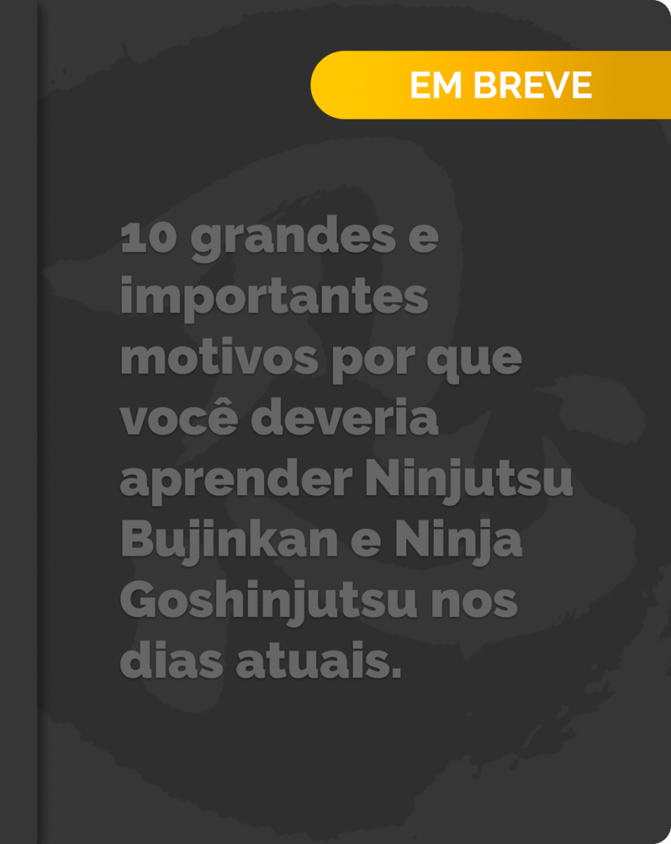 10 grandes e importantes motivos por que você deveria aprender Ninjutsu Bujinkan e Ninja Goshinjutsu nos dias atuais
